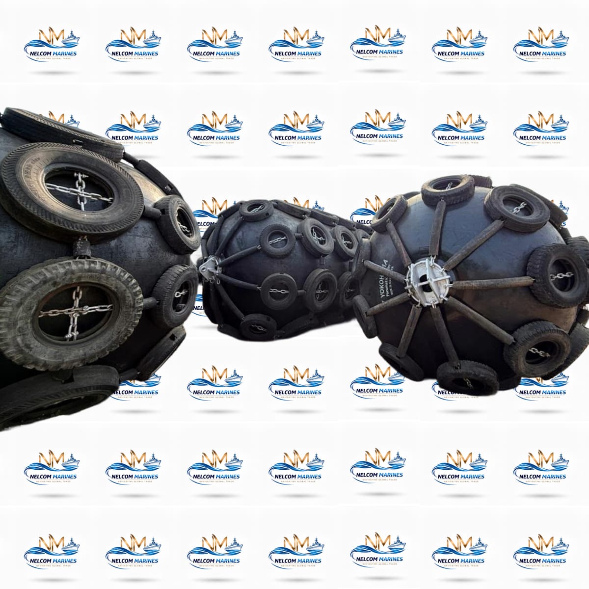 Used YOKOHAMA 2.5-5.5 PNEUMATIC RUBBER FENDER YOKOHAMA 2.5 x 5.5 MTR PNEUMATIC RUBBER FENDER - Marine Equipment & Supplies Alang Spare Parts Market - View 5