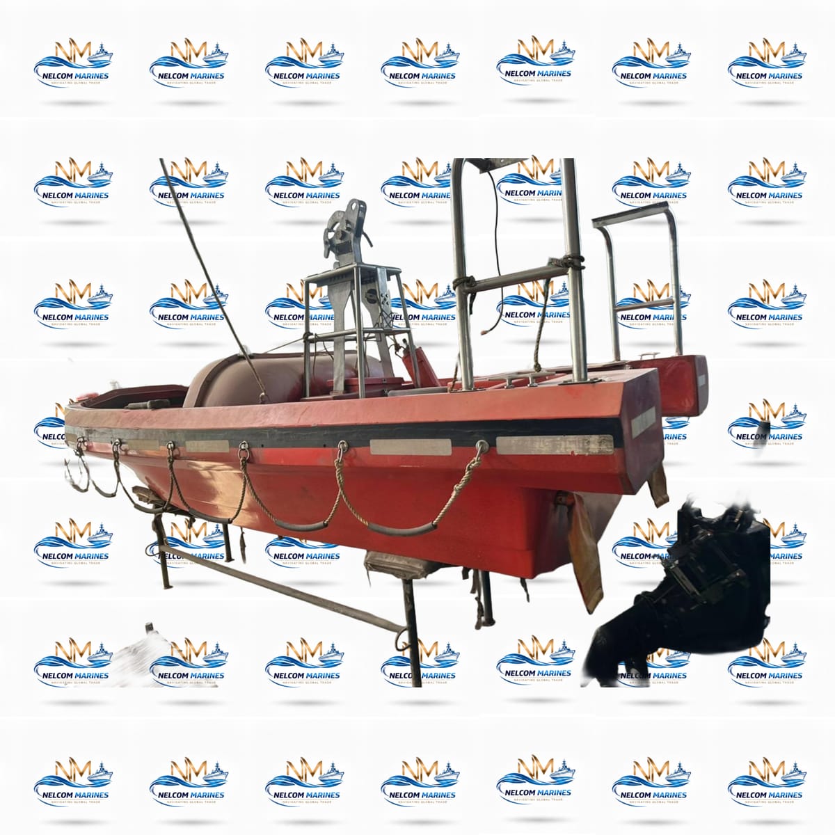 Used Aquarius Fibreglas Aquarius 4370 / T 6.4 AQUARIUS 4370 - T 6.4 F.R.P. FAST RESCUE BOAT - MARINE SAFETY - LIFESAVING APPLIANCES - Alang Marine Spares